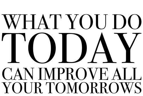 What you do today can improve all your tomorrows. 